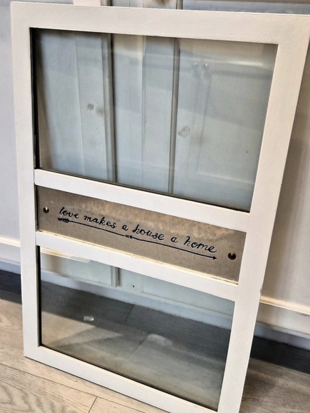 Framed Wall Mirror White & Brown